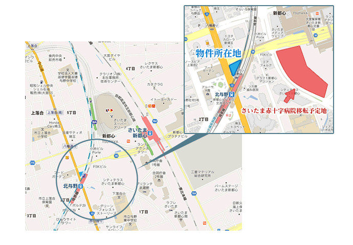 北与野駅前医療モール地図